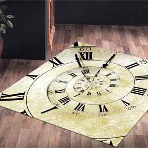 Alfombras con Estampado de Reloj Retro, Alfombra Moderna Impresa en 3D para Oficina o Entrada, con Pelo Suave - Product Image 4