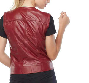 Chaleco de Cuero para Mujer, Impermeable, Ecológico, Acolchado, con Cierre, Transpirable, Talla Grande - Product Image 3