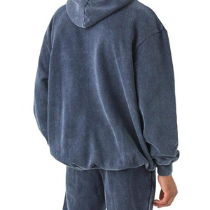 Men's Lightweight Acid Wash Tracksuit Custom Logo Hooded Winter Coat Solid Pattern Full Length Breathable Plus Size - Product Image 6