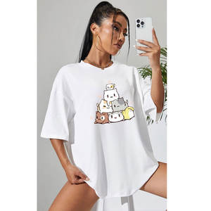 เสื้อยืดแฟชั่นใหม่สำหรับผู้หญิงเสื้อยืดผ้าฝ้ายระบายอากาศได้ดีผลิตตามสั่ง - Product Image 1