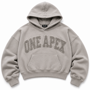 เสื้อฮู้ดดี้ทรงโอเวอร์ไซส์สีเทาหิน ผ้าคอตตอนพรีเมียม ปักลาย สตรีทแวร์ รับทำโลโก้ตามสั่ง OEM ODM - Product Image 5