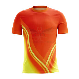 เสื้อเจอร์ซีย์ซับลิเมชั่นคุณภาพสูง ระบายอากาศได้ดี แขนสั้น ผลิตจากโพลีเอสเตอร์ 100% ป้องกันแบคทีเรีย ใส่ได้ทั้งชายและหญิง ขายส่ง สวมใส่สบาย - Product Image 1