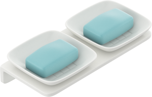 Double porte-savon mural carré compact, résistant à l'eau et antibactérien, pour salle de bain et voyage - Product Image 3