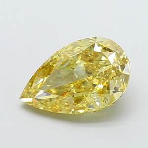 Diamante Cultivado en Laboratorio, Corte Pera, 3.03ct, VS1, Amarillo Intenso Fantasía - Product Image 1
