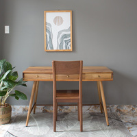 Bureau de direction moderne convertible FURAKA CD03 en bois massif d'acacia, avec tiroirs, hauteur réglable, artisanat vietnamien.