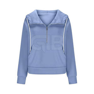 Nouveaux vêtements à la mode grande taille demi-fermeture éclair sweats à capuche coton style décontracté demi-fermeture éclair - Product Image 1