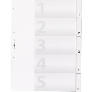 Durable DIN A4 Transparent Plastic File Dividers 1-5 Sheets <b>Blank</b> 5 Divider Sheets - Product Image 1