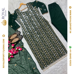 Georgette กางเกงขายาวด้านบนยาวแฟนซีใหม่พร้อมด้วย duppta ทันสมัยและลำดับการทำงาน - Product Image 5