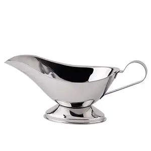 Amazon Hot Selling Stainless steel Gravy and Sauce Boat New Design Stainless Steel Lamp shaped sauce boat for restaurant and Hot