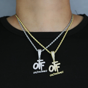 Joyería Hip Hop para Hombre, Colgante Personalizado con Letra VVS Cultivada en Laboratorio, Colgante con Nombre Inicial de Rapero en Plata de Ley 925 - Product Image 2