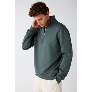 GRIMELANGE <b>Men's</b> <b>Half</b>-<b>Zip</b> <b>Fleece</b> Sweatshirt-Ultra Soft Stand Collar Regular Fit - Product Image 3