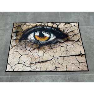 Alfombra de Chenilla con Diseño de Ojo Abstracto: Adorno Moderno para Pasillo - Product Image 1