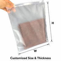 Sac d'expédition personnalisé givré avec fermeture éclair et trou de ventilation, impression par gravure, en PE transparent pour serviettes, vêtements et chaussures