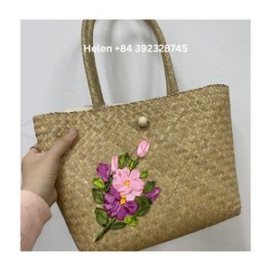 2024ใหม่กระเป๋าถือผู้หญิงวัสดุผักตบชวากันน้ำเป็นมิตรกับสิ่งแวดล้อมกระเป๋าถือขายส่งในราคาต่ำ - Product Image 5