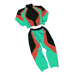 Logo personnalisé en ligne Jogger Sets Oversized Multi Patchwork Nylon Jacket and Pants Jogger Sets Windbreaker Tracksuit for Men - Product Image 5