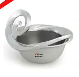 Vente chaude forme ronde or fini métal aluminium nourriture et salade bol de service pour hôtel restaurant - Product Image 5