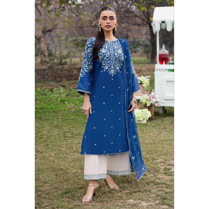Conjunto de Traje Bordado de 3 Piezas para Mujer, Estilo Batik, con Dupatta Bordada de Chifón y Pantalones Bordados, Modelo BIC-4812 - Product Image 2