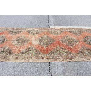 Tapis vintage, tapis turc 5x12,5 pieds, tapis en laine rouge à motifs floraux - Product Image 3