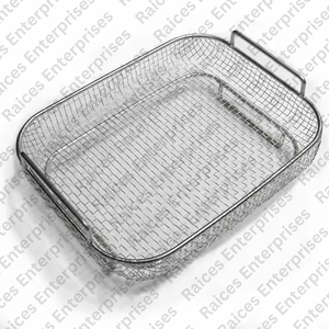 Wholesale Stainless Steel Perforated Wire <b>Mesh</b> Surgical Tray with Manual Power Sterilization <b>Basket</b> with Lid for Surgery Kits - Product Image 4