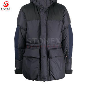 Chaqueta acolchada de invierno de talla grande al mejor precio del fabricante directo para hombre, lona con capucha y soporte de manga completa de Color sólido personalizado - Product Image 6
