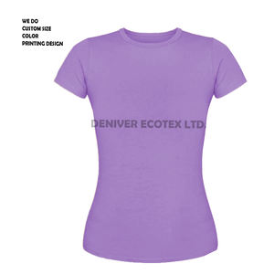 T-shirt unisexe en coton coupe ajustée de base personnalisé décontracté bleu surdimensionné imprimé fille grande taille t-shirt uni vierge exportation - Product Image 6