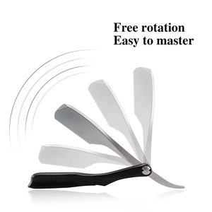 มีดโกนหนวดแบบพับได้สำหรับร้านเสริมสวยร้านตัดผมแบบมืออาชีพใบมีดญี่ปุ่นทรงตรงดีไซน์โลโก้ส่วนตัวยอมรับโลโก้ได้ - Product Image 4