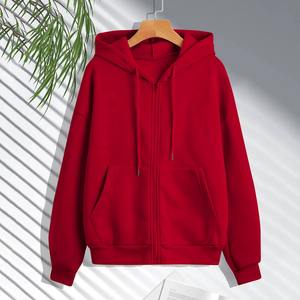 Hiver Unisex Fleece Zipper Pullover Hoodies New Fashion Casual Korean Style Solid - Product Image 4