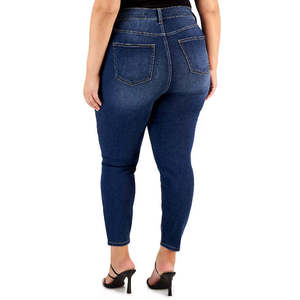 Jeans Skinny a Vita Alta Rosa Stile Celebrità per Donne Taglie Forti, Taglia 22W, Abbigliamento Plus Size Blu per Donne - Product Image 2