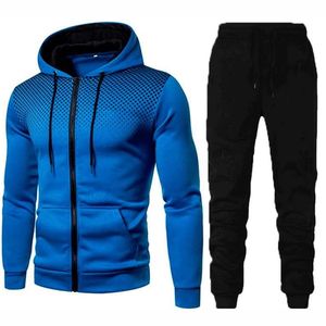 Conjunto Deportivo Informal de Alta Calidad para Hombre con Sudadera con Cremallera y Bolsillos, Pantalones de Gimnasio, Logotipo Personalizado Impreso, Chándal de Punto Sólido - Product Image 3