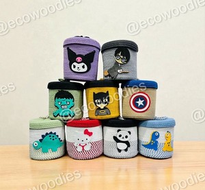 Cesto de guardería con diseño de oso, cuerda de algodón tejida a mano y cesta de almacenamiento de Jacinto para juguetes, ropa y lavandería - Product Image 3