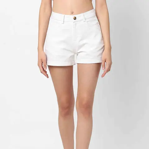 Pantalones cortos deportivos de cintura alta para mujer personalizados 100% algodón Logotipo personalizable Etiqueta Diseño de patrón de color de alta calidad - Product Image 3