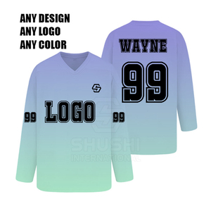 Maillot de hockey sur glace 100% polyester imperméable de haute qualité, couleur personnalisée, nouvelle arrivée, prix bas, avec logo personnalisé pour l'entraînement - Product Image 6