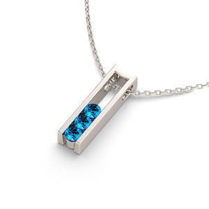 Collier Pendentif Géométrique en Zircon et Argent Sterling - Plaqué Rhodium et Or, Chaîne Tendance, Idéal Cadeau - Product Image 3