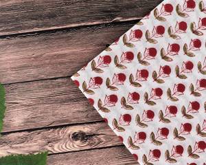 Tendance 2025 Vermillon Rouge et Vert Armée Indien Floral Main Bloc Imprimé Coton Tissu Serviette Lin Look Doux - Product Image 6