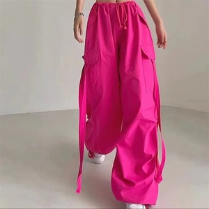 Red Cargo Pants <b>Women</b> Retro Casual High Waist Loose Female Hip Hop <b>Trousers</b> Punk Pants Funny Capri Pockets Pant Femme Streetwear - Product Image 2