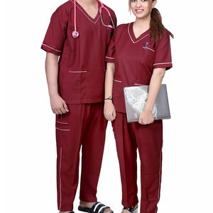 Unisex Medical Scrub <b>Set</b> Hospital Uniform for <b>Doctors</b> Nurses Healthcare Staff V Neck Top and Pants Custom Logo Available - Product Image 1