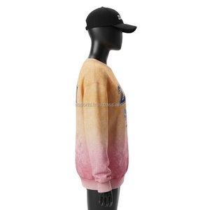 Sudadera de Algodón de 320 GSM para Mujer, Resistente al Desgaste por el Sol, Degradado Suave de Naranja y Rosa, Logotipo Personalizado, Estilo Serigrafiado, Transpirable - Product Image 3