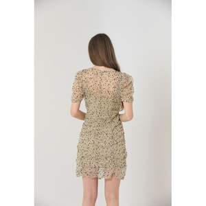 เดรสคลับคอวีสีดำ Topshow Stone แขนสั้น ขายส่ง - Product Image 3