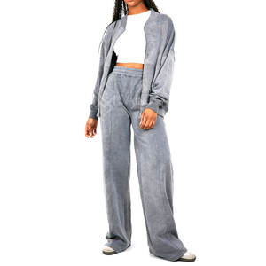 Vente en gros de survêtements délavés à l'acide légers de qualité supérieure pour femmes vêtements de jogging vêtements vêtements survêtements délavés à l'acide pour femmes - Product Image 3