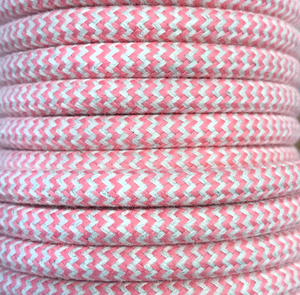 Striscia decorativa in tessuto da 5 metri, cavo decorativo in cotone rosa pastello a zig-zag (CIR62BA06) - Product Image 1