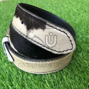 Cinturón de Cuero de Vaca con Pelo, Hecho a Mano, con Hebilla Cuadrada de Aleación |   Cinturón Casual con Estampado Animal de Primera Calidad y Duradero de 3.5cm - Product Image 5