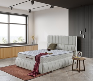 Base de Cama Ajustable Orvella con Marco Metálico Moderno, Juego de Cabecera y Colchón, Sistema de Resortes Resistente con Almacenamiento y Bloqueo, Tapizado Elegante - Product Image 2