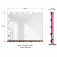Miroir de Maquillage de Bureau Grand Format avec Cadre en Fer, Port USB-C, Éclairage LED Intégré, Vente en Gros, Fournisseur OEM/ODM