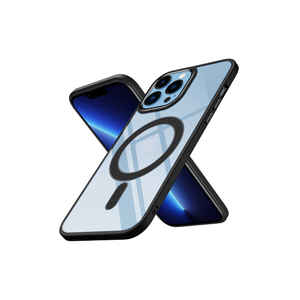 Coque en silicone Netzy Luxury Chrome pour Magsafe pour iPhone 12 Pro A55 14 Plus, coque de téléphone portable en PC avec prise en charge de la charge sans fil - Product Image 1