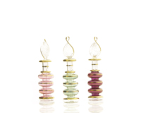 Ensemble de 6 flacons de parfum en verre égyptien soufflé à la main, décorés d'or 24 carats, Pyrex, tailles variées, 12 cm |   Bouteilles décoratives en gros