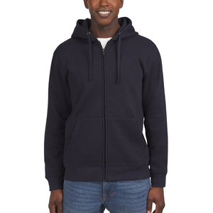 Sweats à capuche pour hommes avec fermeture éclair personnalisée veste coton sweats en éponge française vierge fermeture éclair complète Vintage lavage à l'acide en détresse sweats à capuche pour hommes - Product Image 2