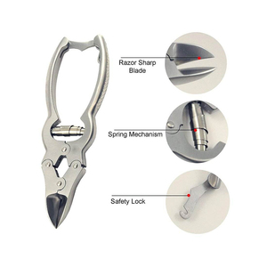 Coupe-ongles en acier inoxydable robuste pour les ongles des pieds et des doigts, ouverture large droite/courbe, poignée antidérapante, ongles épais, outil de pédicure - Product Image 4