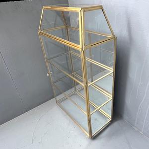 Decorative <b>Shelve</b> made with Brass & <b>mirror</b>/ glass used for home decor showcase & storage Supplier from India - Product Image 4
