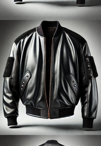 BLOUSON EN CUIR NOIR TIMELESS - Product Image 4
