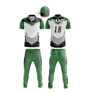 Yüksek seviye kalite kriket forması ve pantolon üniforma özel Logo toptan nefes kriket koleji ekibi üniforma seti